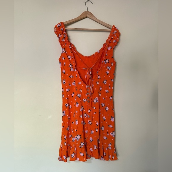 Free People Like A Lady Mini Dress Orange Combo - Picture 9 of 13